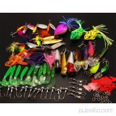 LotFancy 129PCS Fishing Lures - Fishing Baits Kit with Tackle Box, Crankbaits, Rooster Tail Spinner Baits, Fishing Spoons Topwater,Inline Spinnerbait, Frog, Soft Shrimp, Minnow, Popper, Grub, Jig Head